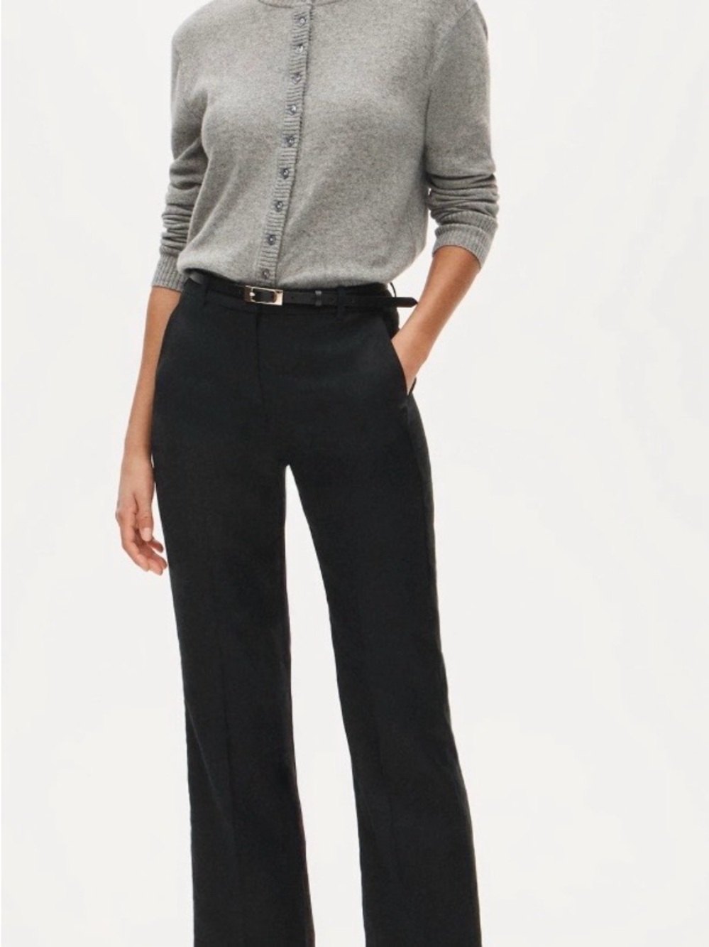 J. Crew Black Wide-Leg Tailored Pants